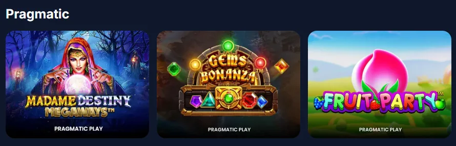 Tragamonedas de Pragmatic Play en Lukkly: Madame Destiny Megaways, Gems Bonanza y Fruit Party