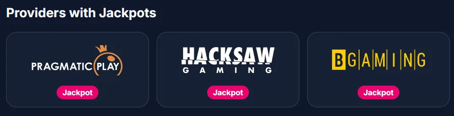 Proveedores con jackpot en Lukkly: Pragmatic Play, Hacksaw Gaming y BGaming
